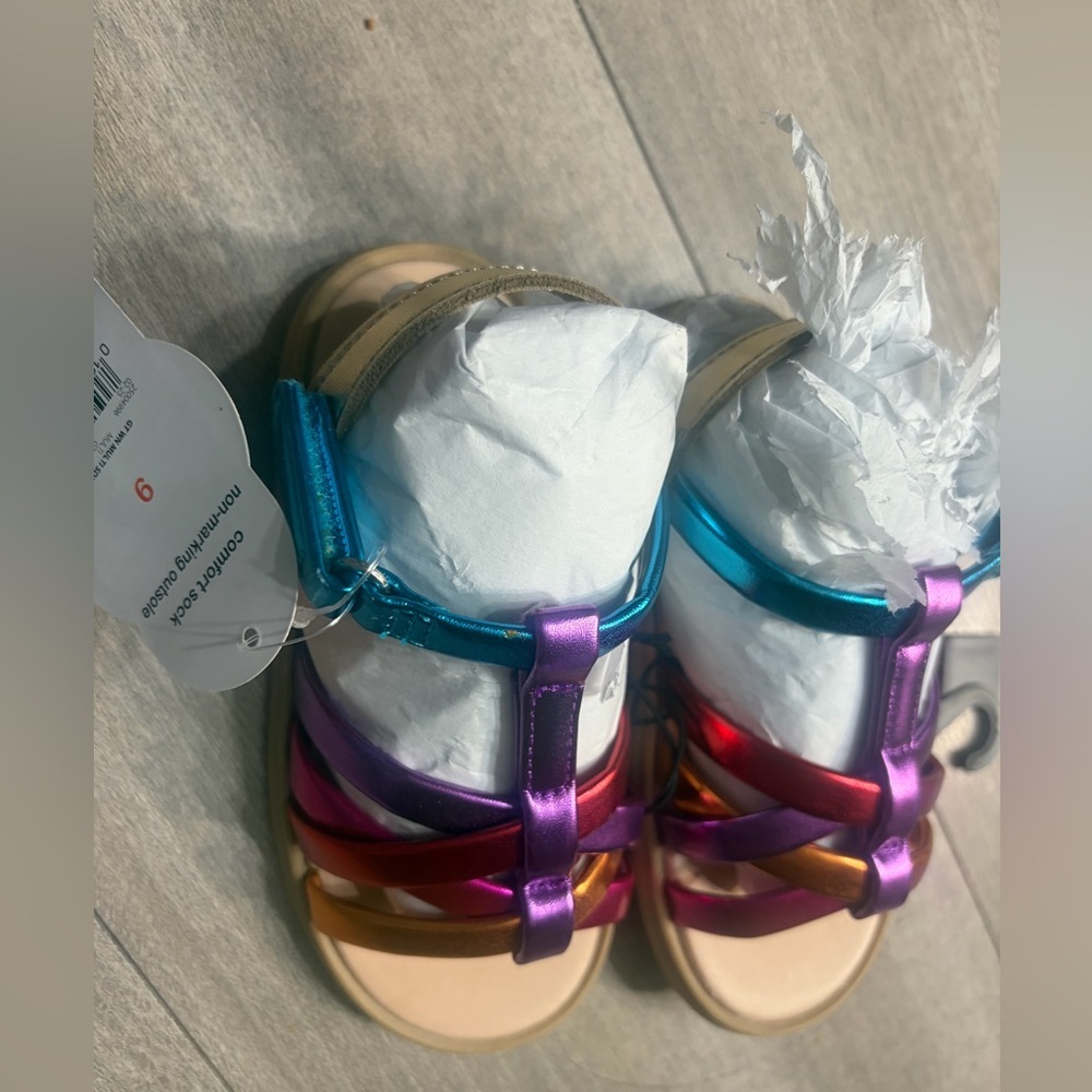 Wonder Nation Colorful Toddler Sandals NWT size 9 - Picture 2 of 4